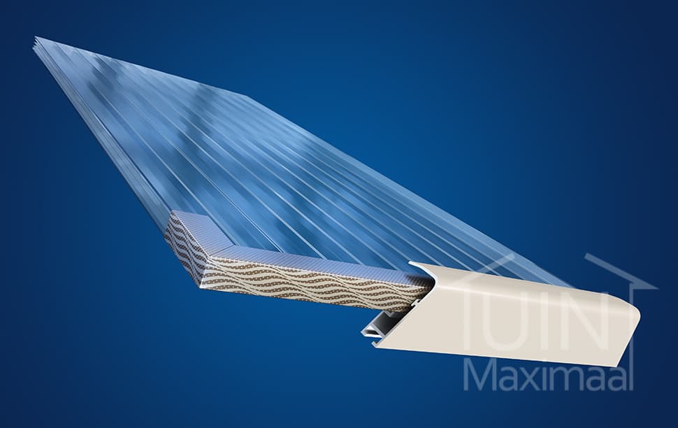 Met AntiDust tape verdwijnt binnengekomen condens in de polycarbonaat plaat AntiDust tape op polycarbonaat plaat