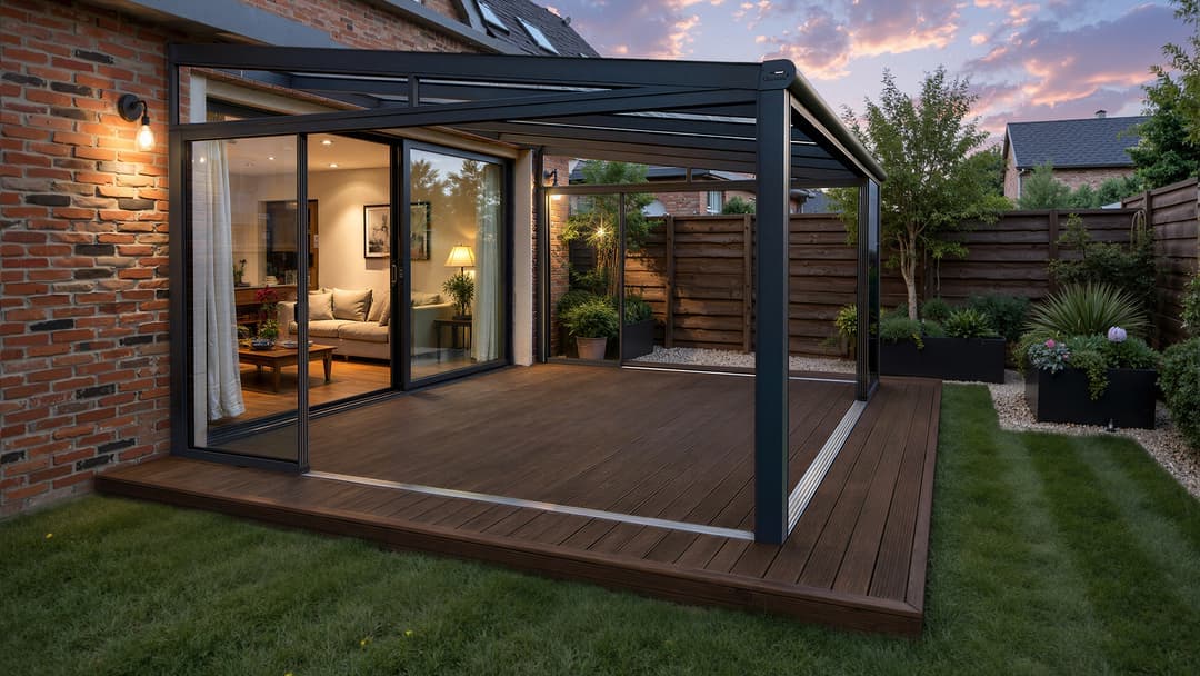 Bamboe vlonder onder een terrasoverkapping in een tuin ACC-30000-0001_07