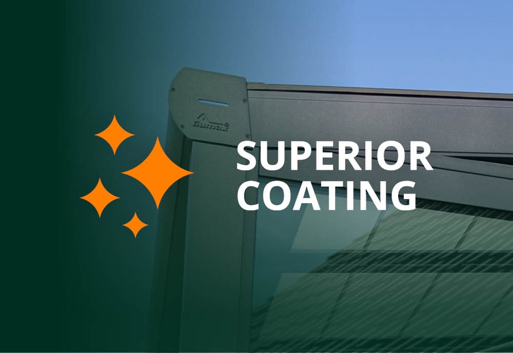 Superior coating op aluminium overkapping