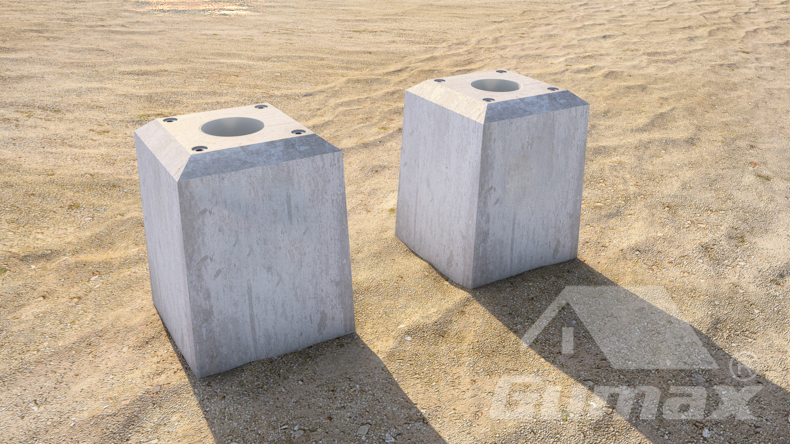 Fundering (betonpoeren) voor alle staanders zonder waterafvoer (HWA)
