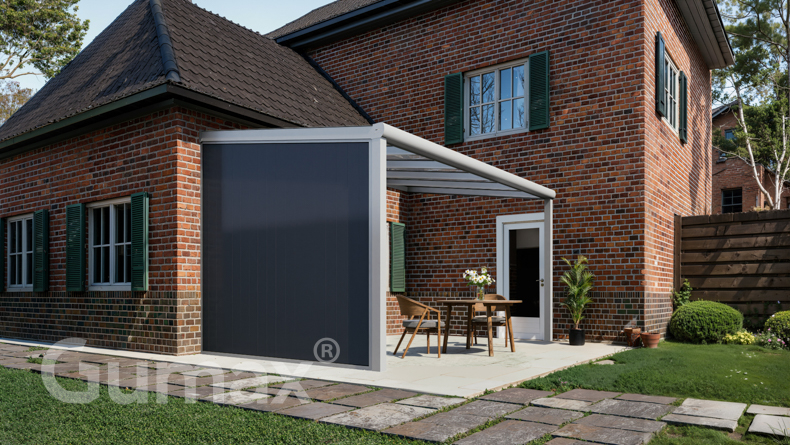 Aluminium Zijwand met antraciete panelen 2301mm tot 2500mm
