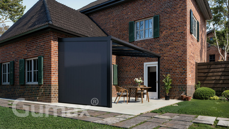 Aluminium Zijwand met antraciete panelen 2301mm tot 2500mm