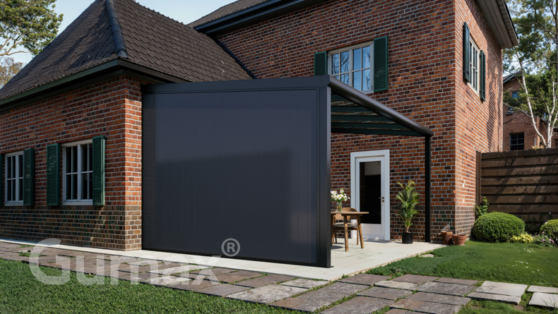 Aluminium Zijwand met antraciete panelen 2301mm tot 2500mm