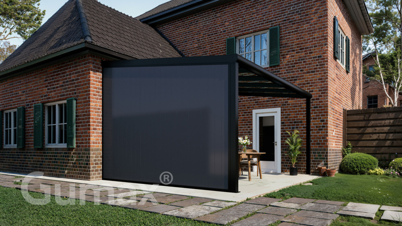 Aluminium Zijwand met antraciete panelen 2301mm tot 2500mm