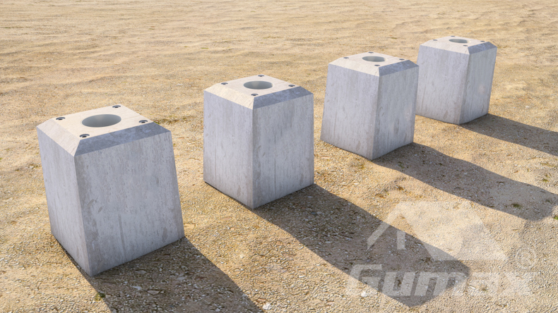 Fundering (betonpoeren) voor alle staanders zonder waterafvoer (HWA)