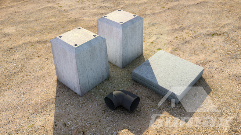 Fundering (betonpoeren) voor alle staanders zonder waterafvoer (HWA)