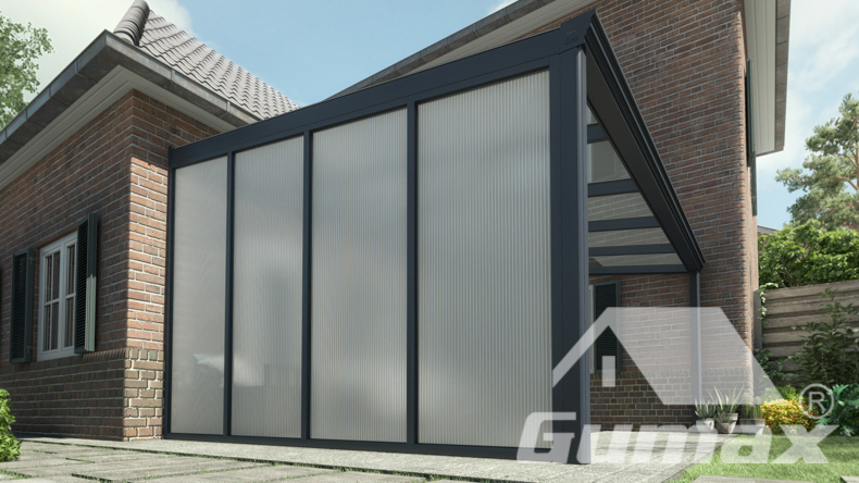 Zijwand opaal polycarbonaat