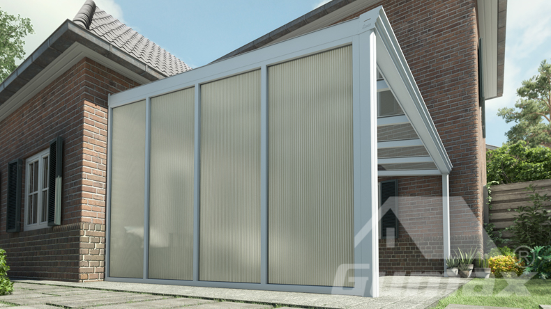 Zijwand opaal polycarbonaat